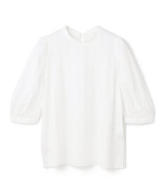 UNFILO ストライプレース 2WAY パフスリーブブラウス