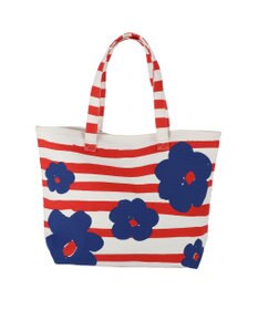 tsumori chisato CARRY フラワーボーダー トートバッグ 花柄 ボーダー