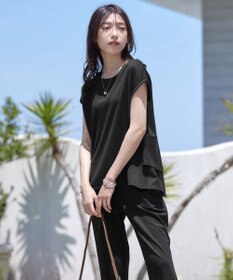 Tiaclasse 【UVカット・吸水速乾】 “きれい見え” バックペプラムトップス