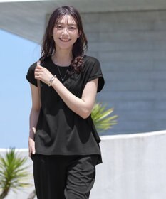 Tiaclasse 【UVカット・吸水速乾】 “きれい見え” バックペプラムトップス