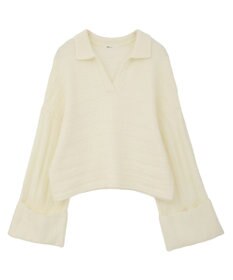 CRAFT STANDARD BOUTIQUE ロールアップ袖ショート丈ニットプルオーバー