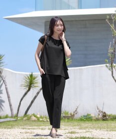 Tiaclasse 【UVカット・吸水速乾】 “きれい見え” バックペプラムトップス