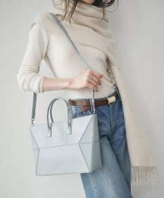 TOPKAPI 【TREASURE TOPKAPI】フェイクレザー ジオメトリック ショルダー付 トートバッグ