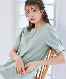 Tiaclasse 【洗える】パフスリーブチュニックブラウス