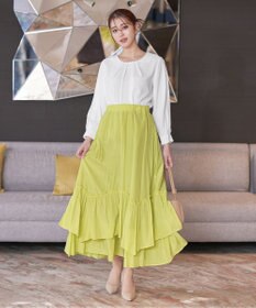 Tiaclasse 【新色追加・洗える】レースパフ袖ブラウス