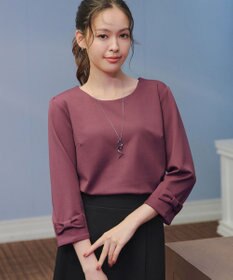 Tiaclasse 【洗える】リボン袖ポンチトップス