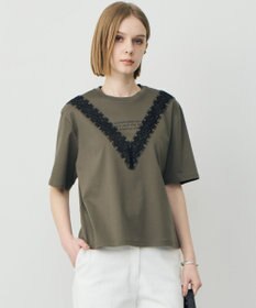 ICB L レースコンビ ロゴTシャツ