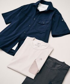 JOSEPH ABBOUD MOUNTAIN 【UVカット/接触冷感】SOLAMENT トリコットメッシュ 半袖 シャツ