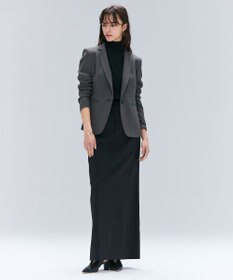 BEIGE， 【洗える】FLEUR / ニットコンビハイネック半袖ブラウス