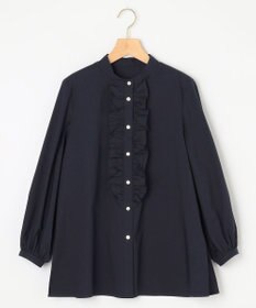 組曲 コンパクトシャーティング フリルブラウス