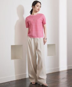 自由区 L 【ワコールコラボ・2点SET】シアーチェックニット プルオーバー