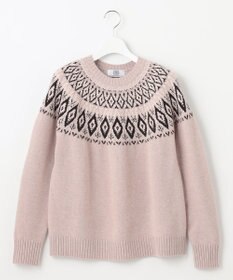 J.PRESS LADIES 【洗える】FAIR ISLE ラウンドネック ニット