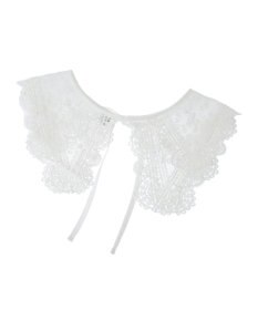 earth music&ecology シアー刺繍レース付け襟