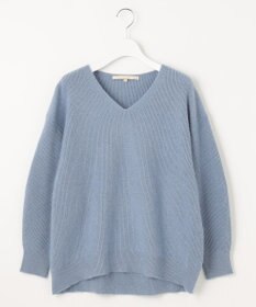 自由区 L 【洗える】シャイニールレックス Vネックニット