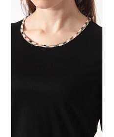 DAKS ハウスチェックトリム七分袖カットソー