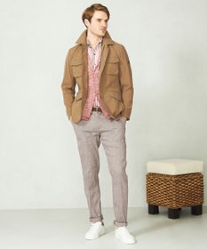 JOSEPH ABBOUD 【ウエストも伸びる/ストレッチ】 リヨセルリネンムーブパンツ