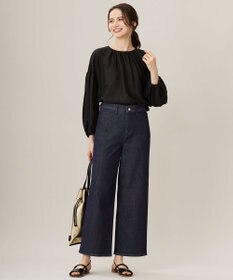 自由区 【洗える】ウスカルデニム ワイドパンツ