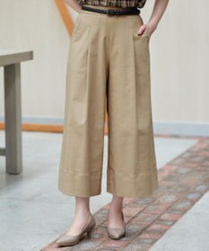 Tiaclasse ストレッチタックワイドパンツ