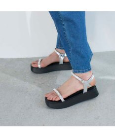 MODE ET JACOMO <noyau>パールデザイン厚底スポーツサンダル