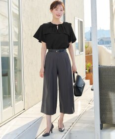 Tiaclasse ストレッチタックワイドパンツ