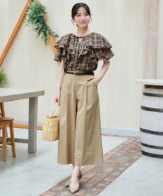 Tiaclasse ストレッチタックワイドパンツ