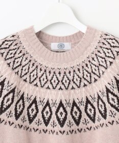 J.PRESS LADIES 【洗える】FAIR ISLE ラウンドネック ニット