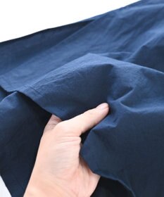 muuc 〈ドライタッチ高品質コットン生地〉ウエスト紐付き ヒルガオ刺繍の半袖ワンピース