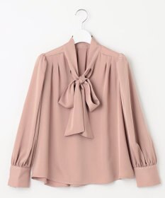 Feroux 【洗える】サテンボウタイ ブラウス
