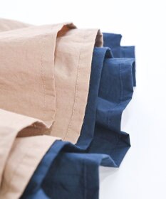 muuc 〈ドライタッチ高品質コットン生地〉ウエスト紐付き ヒルガオ刺繍の半袖ワンピース