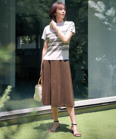 J.PRESS LADIES 【WEB限定カラーあり・洗える・抗菌防臭】COTTON POLYESTER ボーダー 襟付き ニット