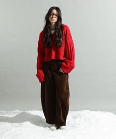 CRAFT STANDARD BOUTIQUE ロールアップ袖ショート丈ニットプルオーバー