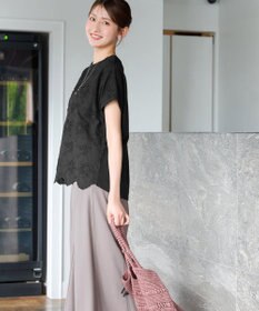 Tiaclasse スカラップレースコンビトップス
