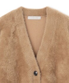 UNFILO ナイロンシャギー Vネックカーディガン