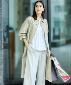 自由区 コットンナイロンバルカラー コート ベージュ