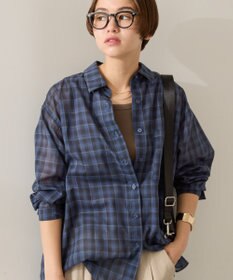 AMERICAN HOLIC シアーチェック柄オーバーシャツ