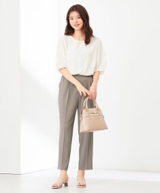 ANY SIS 【接触冷感・吸水速乾・UVケア】エアリードレープスムース タックスリーブ ブラウス