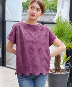 Tiaclasse スカラップレースコンビトップス