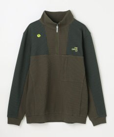 PW CIRCULUS 今が旬トップス！【ドライな肌触り / UV遮蔽率98.9% UVカット / ストレッチ】【MEN】ワッフルハーフジップトップス  ゴルフ