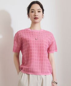 自由区 L 【ワコールコラボ・2点SET】シアーチェックニット プルオーバー