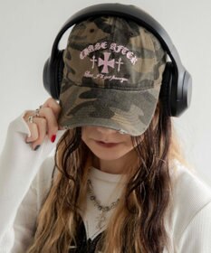 WEGO クロス刺繍カモフラキャップ