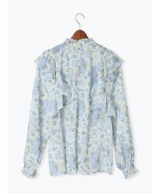 Te chichi フラワーパターンシアーフリルブラウス