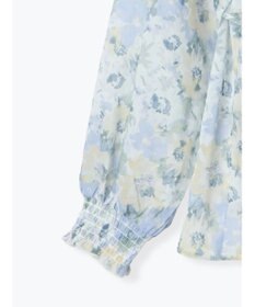 Te chichi フラワーパターンシアーフリルブラウス