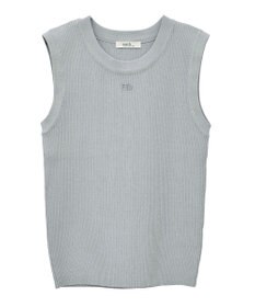 earth music&ecology ロゴ刺繍ノースリーブニットプルオーバー