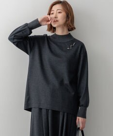 23区 S 【洗える】ウールミルドジャージー リブデザイン カットソー