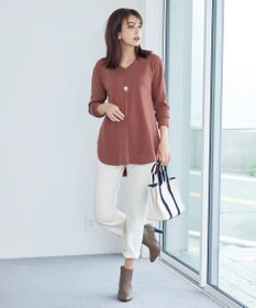 Tiaclasse 【安田美沙子さん着用・新色追加・洗える】ラウンドヘムニットチュニック