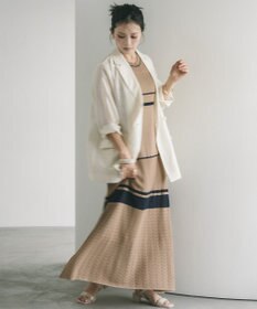 YECCA VECCA 【尾崎紗代子さん着用】透かし編みニットワンピース
