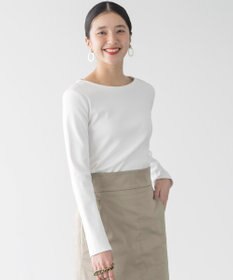 組曲 【ストレッチ・長袖】コットンフライス バスクTシャツ