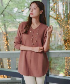 Tiaclasse 【安田美沙子さん着用・新色追加・洗える】ラウンドヘムニットチュニック