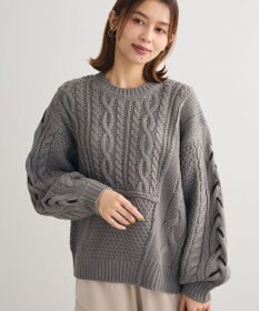 Green Parks 変形ケーブルニットプルオーバー