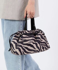 LeSportsac E/W CITY DRAWSTRING BAG??? /アップタウンラフィアゼブラ/ブラック